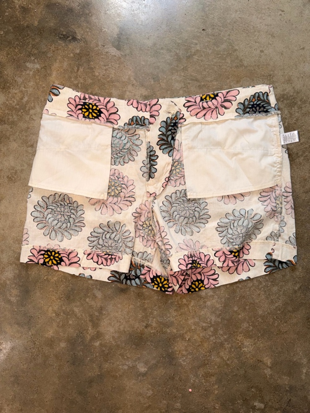 LOFT Floral Chino Shorts Pink Blue Summer Preppy - Size 4 - Picture 4 of 11